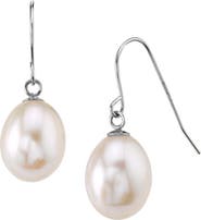 The Pearl Source 14K Gold Drop - Shape Freshwater Pearl Iris Earrings