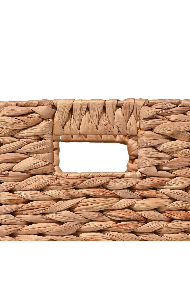 HAPPIMESS Bryce Classic Farmhouse Handwoven Hyacinth Collapsible Storage Cube Baskets with Handles,, Alternate, color, Neutral