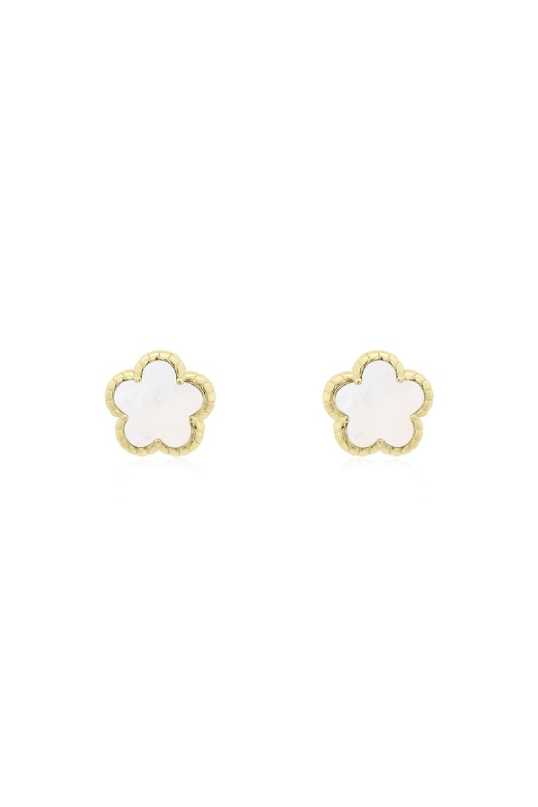 Mother of Pearl Spring Flower Stud Earrings, Alternate, color, Mother of Pearl