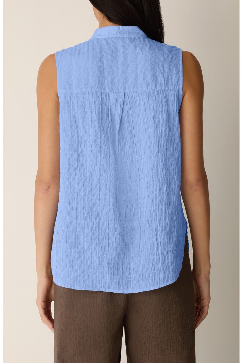 Mandarin Collar Sleeveless Button-Up Shirt, Alternate, color, CORNFLOWER
