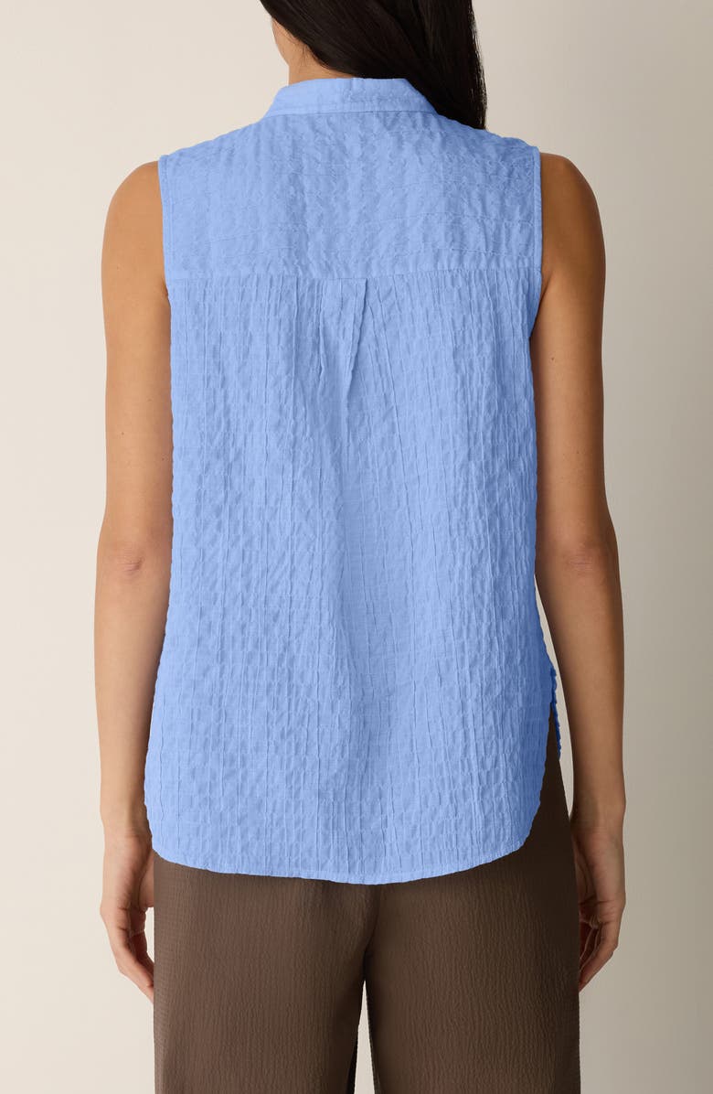 Eileen Fisher Mandarin Collar Sleeveless Button-Up Shirt, Alternate, color,