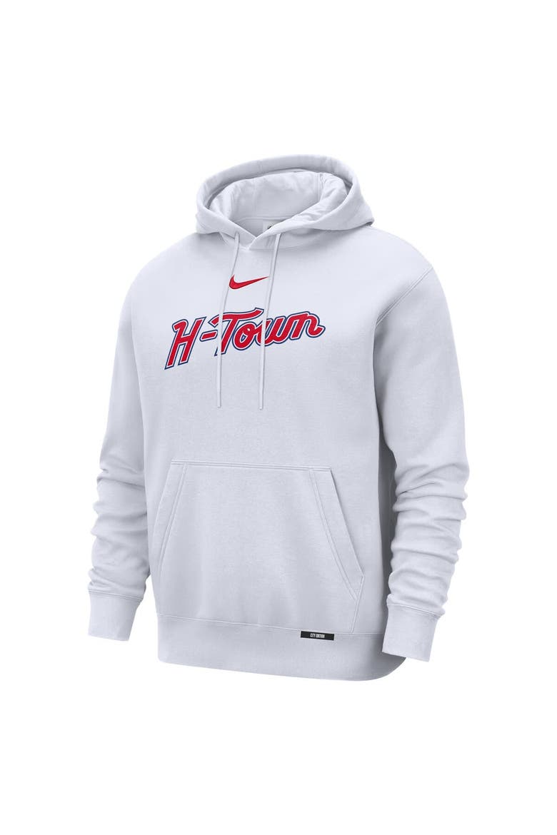 Men's Nike  White Houston Rockets 2025/26 City Edition Essential Remix Club Hoodie, Alternate, color, White