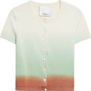 3.1 Phillip Lim Short Sleeve Crop Wool Blend Cardigan