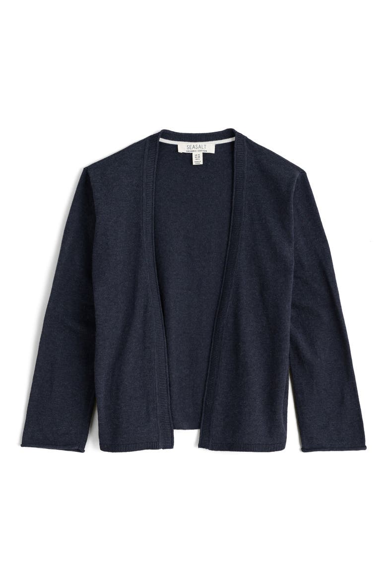 Vanessa Open Front Organic Cotton Crop Cardigan, Alternate, color, MARITIME