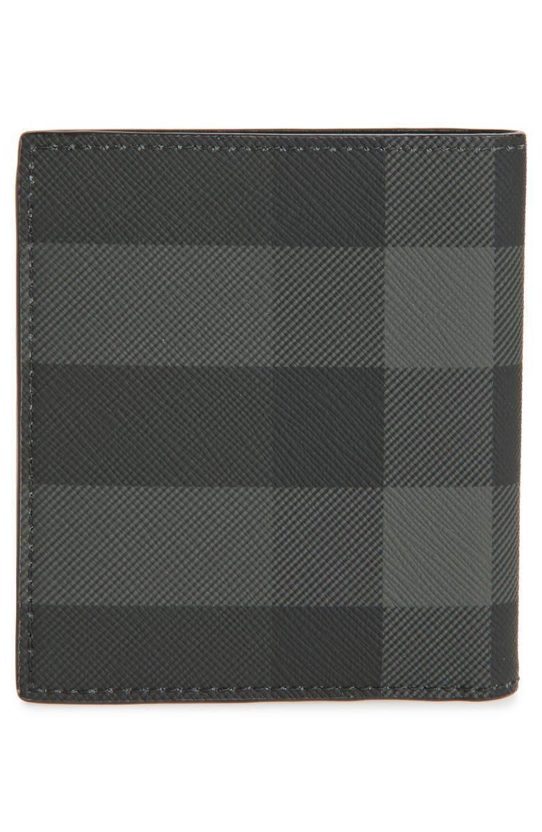 Burberry Check Coated Canvas & Leather Bifold Wallet, Alternate, color, Charcoal