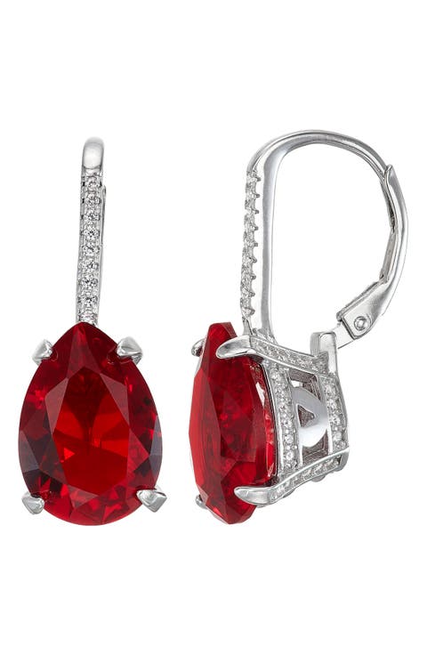 Simulated Stone Drop Earrings