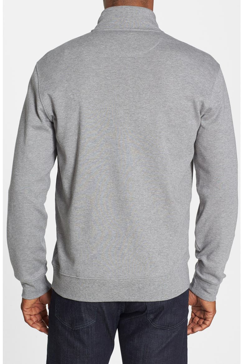 Quarter Zip Cotton Jersey Sweatshirt, Alternate, color, MEDIUM HEATHER GREY