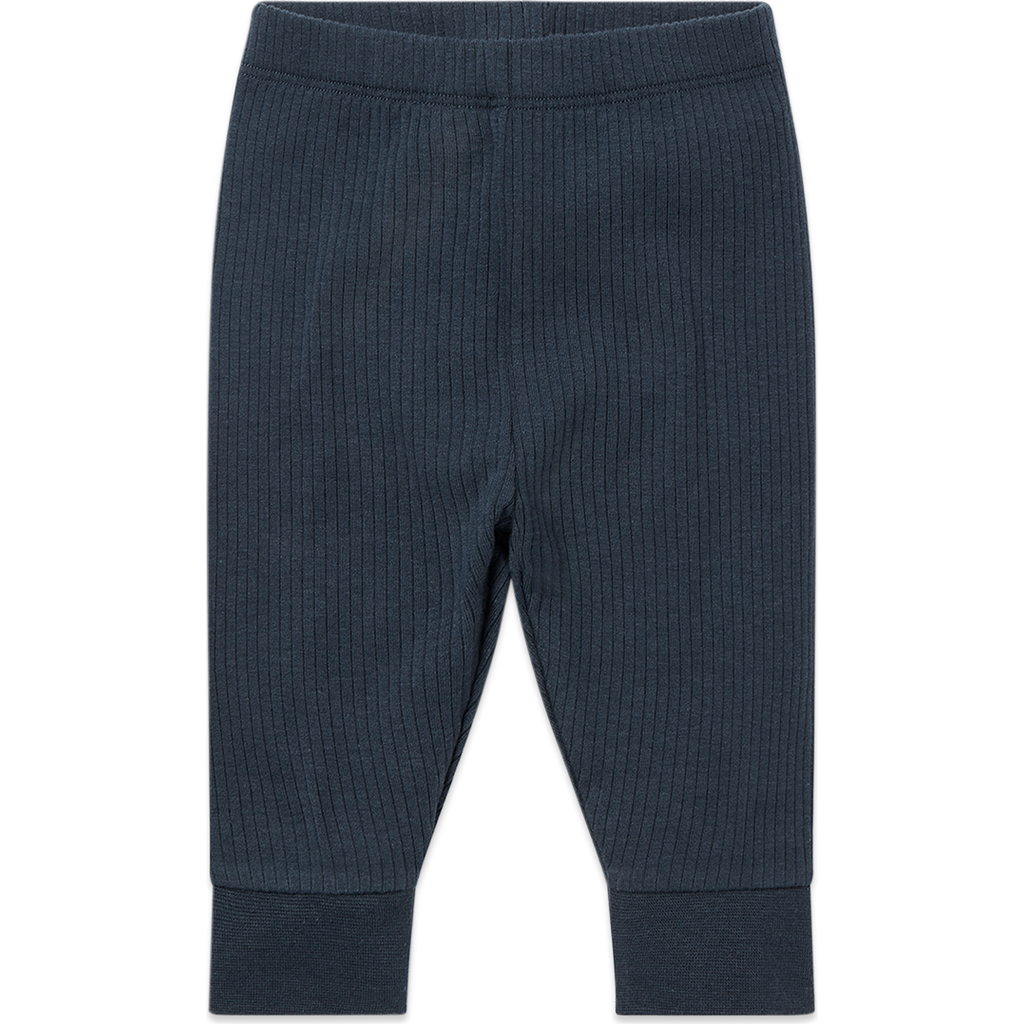 Mori Kids' Ribbed Leggings In Blue