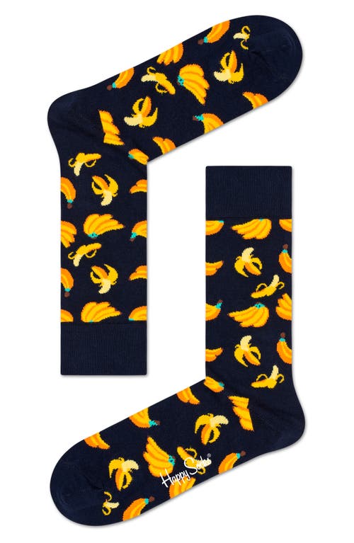 Happy Socks Banana Crew Socks in Navy  product