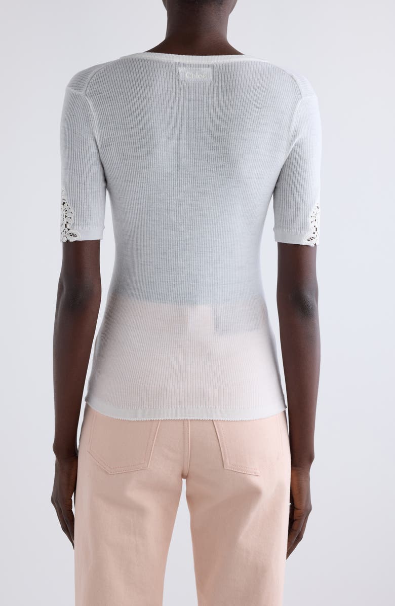 Chloé Lace Trim Rib Top, Alternate, color,