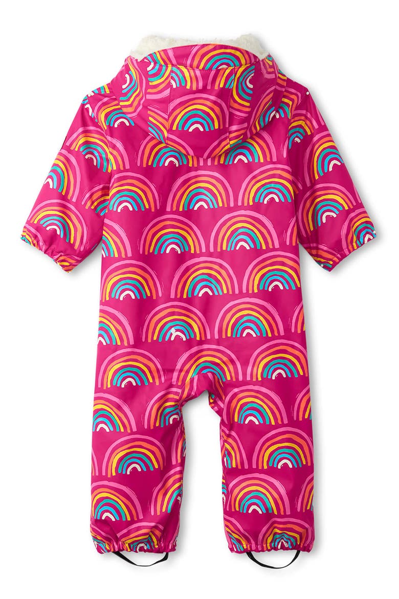 Rainy Rainbows Hooded Bunting, Alternate, color, FUCHSIA RED