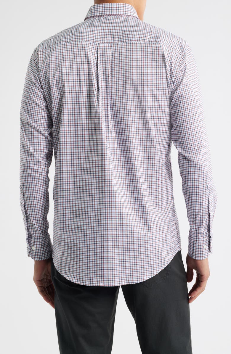 Peter Millar Julian Crown Light Plaid Button-Down Shirt, Alternate, color, Navy