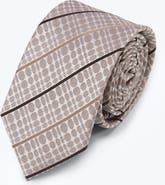 Knottery & Co Biscotti Striped Silk Jacquard Tie