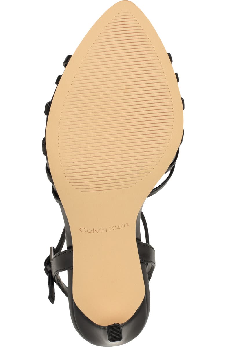 Calvin Klein Daniella Ankle Strap Pointed Toe Sandal, Alternate, color, Black