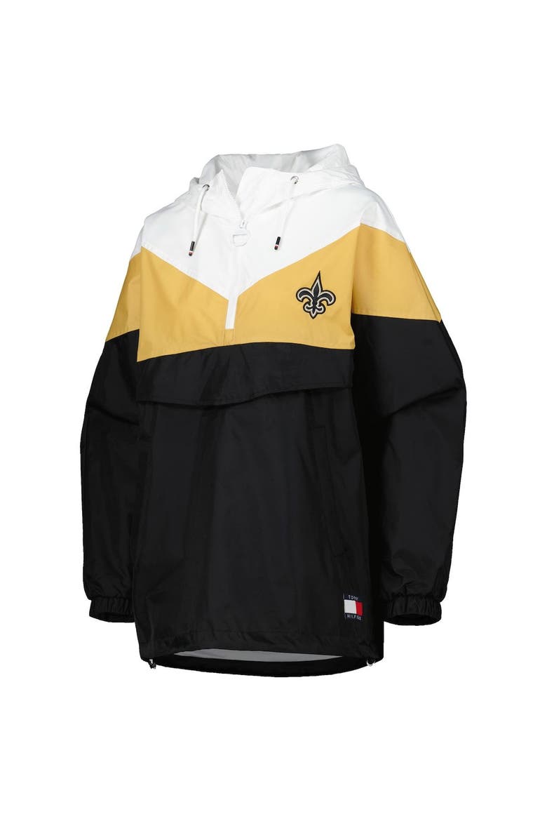 Women's Tommy Hilfiger White/Gold New Orleans Saints Staci Half-Zip Hoodie Windbreaker Jacket, Alternate, color, White