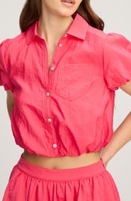 Cinq à Sept Allinae Button Up Crop Top