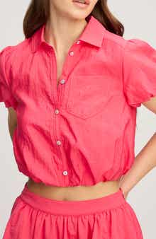 Allinae Button Up Crop Top