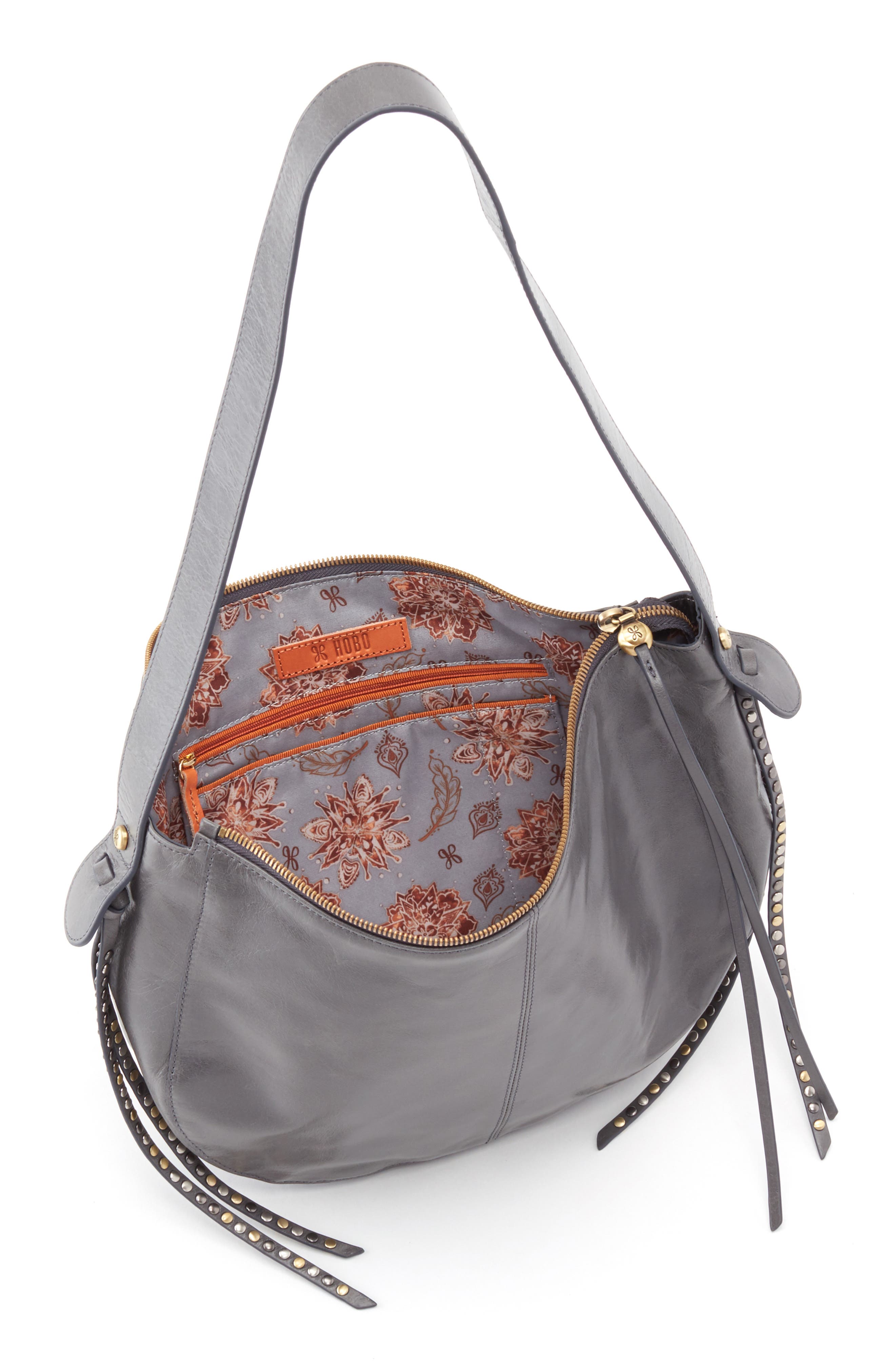 Enchant Leather Hobo, Alternate, color, GRAPHITE