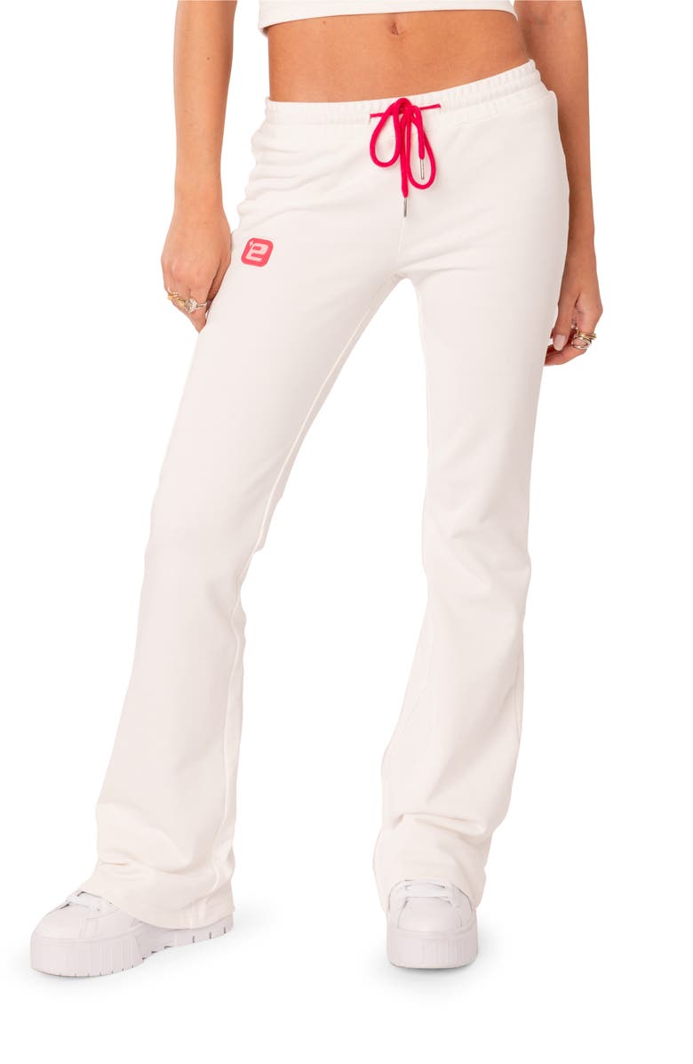EDIKTED Cruz Low Rise Flare Sweatpants, Main, color, 