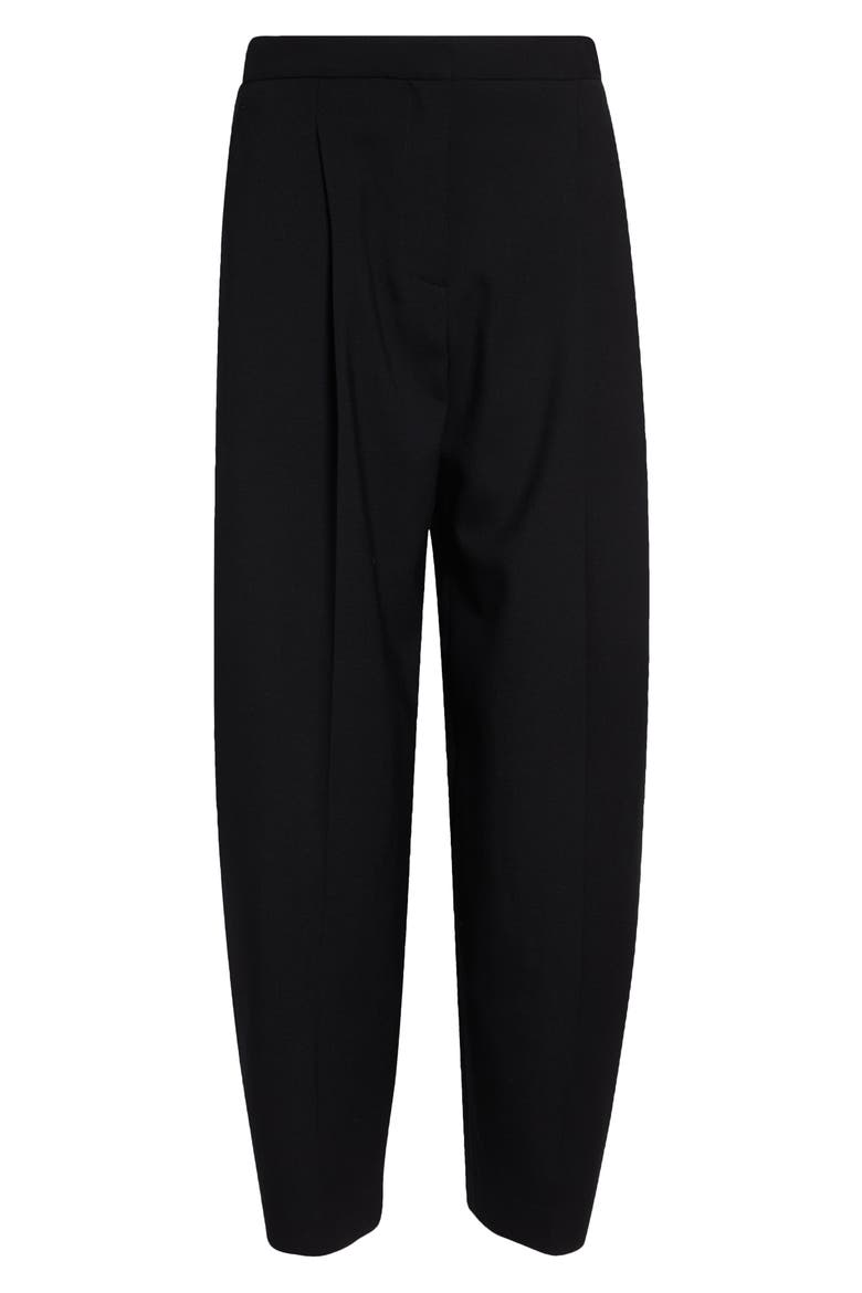 Tailored Wool Stretch Gabardine Barrel Leg Pants, Main, color, NOIR ALAIA