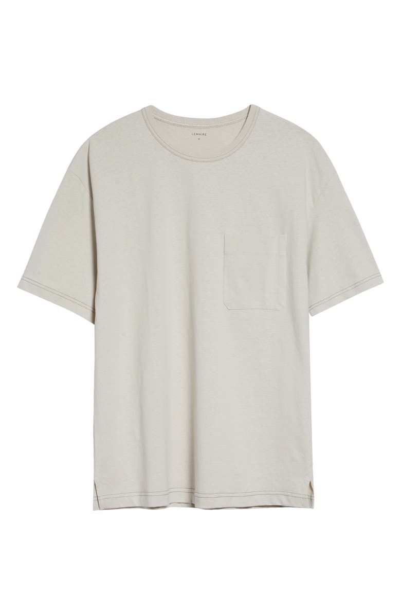 Lemaire Boxy Cotton & Linen T-Shirt, Main, color, Pearl
