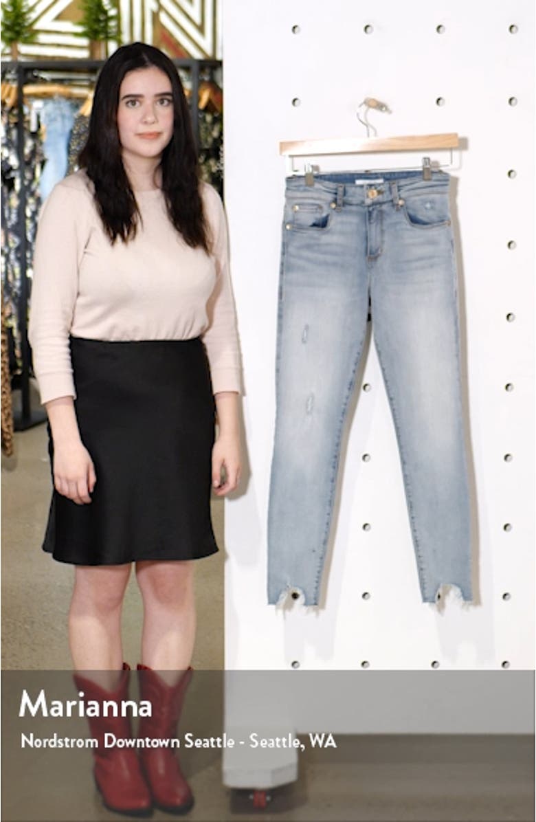 Eillie High Waist Destroyed Hem Skinny Jeans, sales video thumbnail