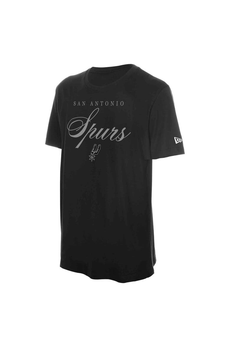 Men's New Era Black San Antonio Spurs  Script T-Shirt, Alternate, color, Black