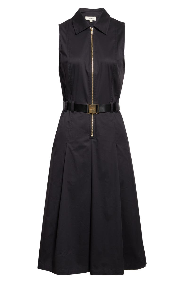 L'AGENCE Kylo Belted Shirtdress, Alternate, color, Black