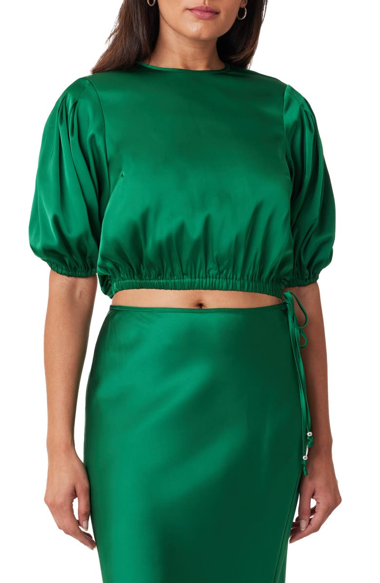 Scotch & Soda Crop Satin Top, Main, color, 