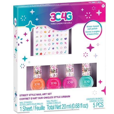 3C4G Graffiti Street Style Nail Art Set 4 Bottles Of Polish W/ Nail Stickers