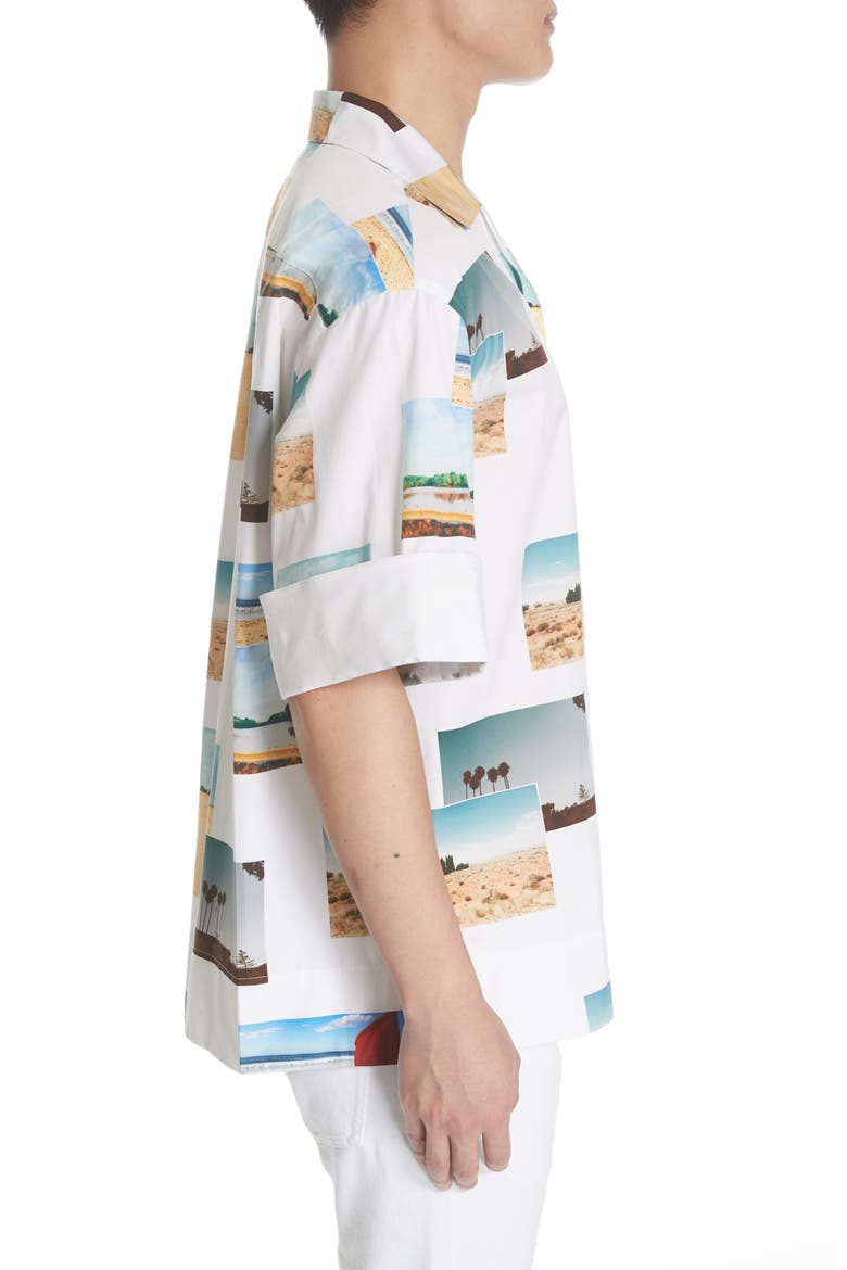 Print Sport Shirt, Alternate, color, WHITE VIVID WARM