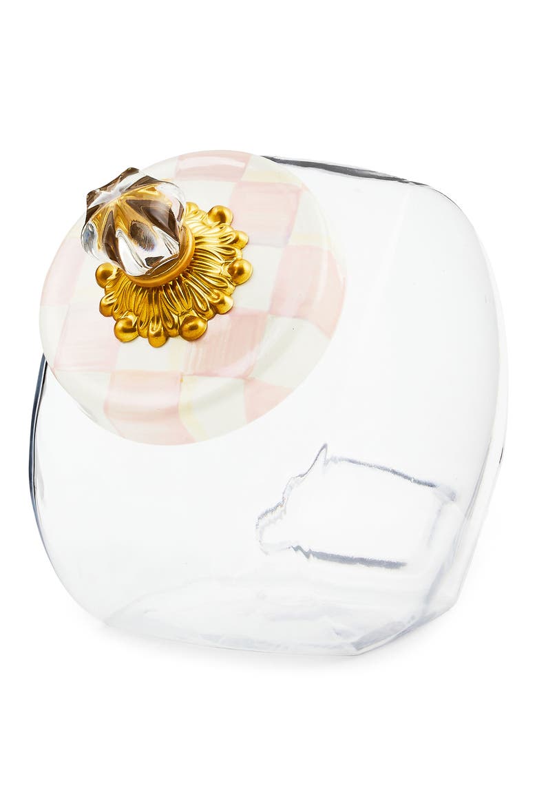 Cookie Jar with Rosy Check Enamel Lid, Main, color, ROSY