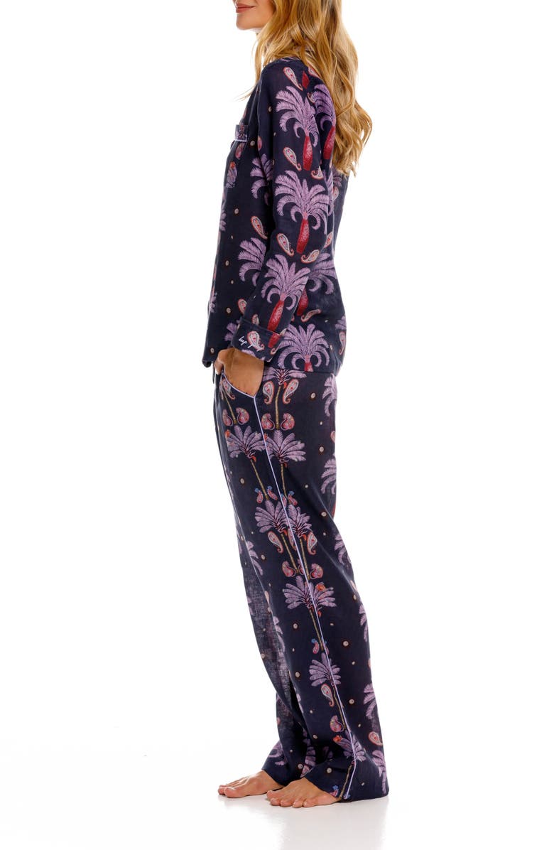 The Lazy Poet Emma Linen Pajamas, Alternate, color, Blue