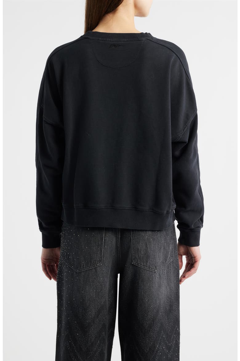 Eland Party Time Embellished Cotton Graphic Sweatshirt, Alternate, color, BLACK