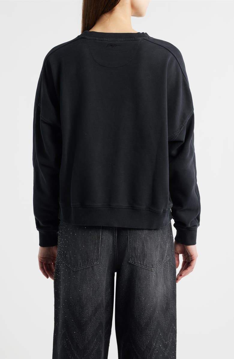 BOSS Orange Eland Party Time Embellished Cotton Graphic Sweatshirt, Alternate, color, Black