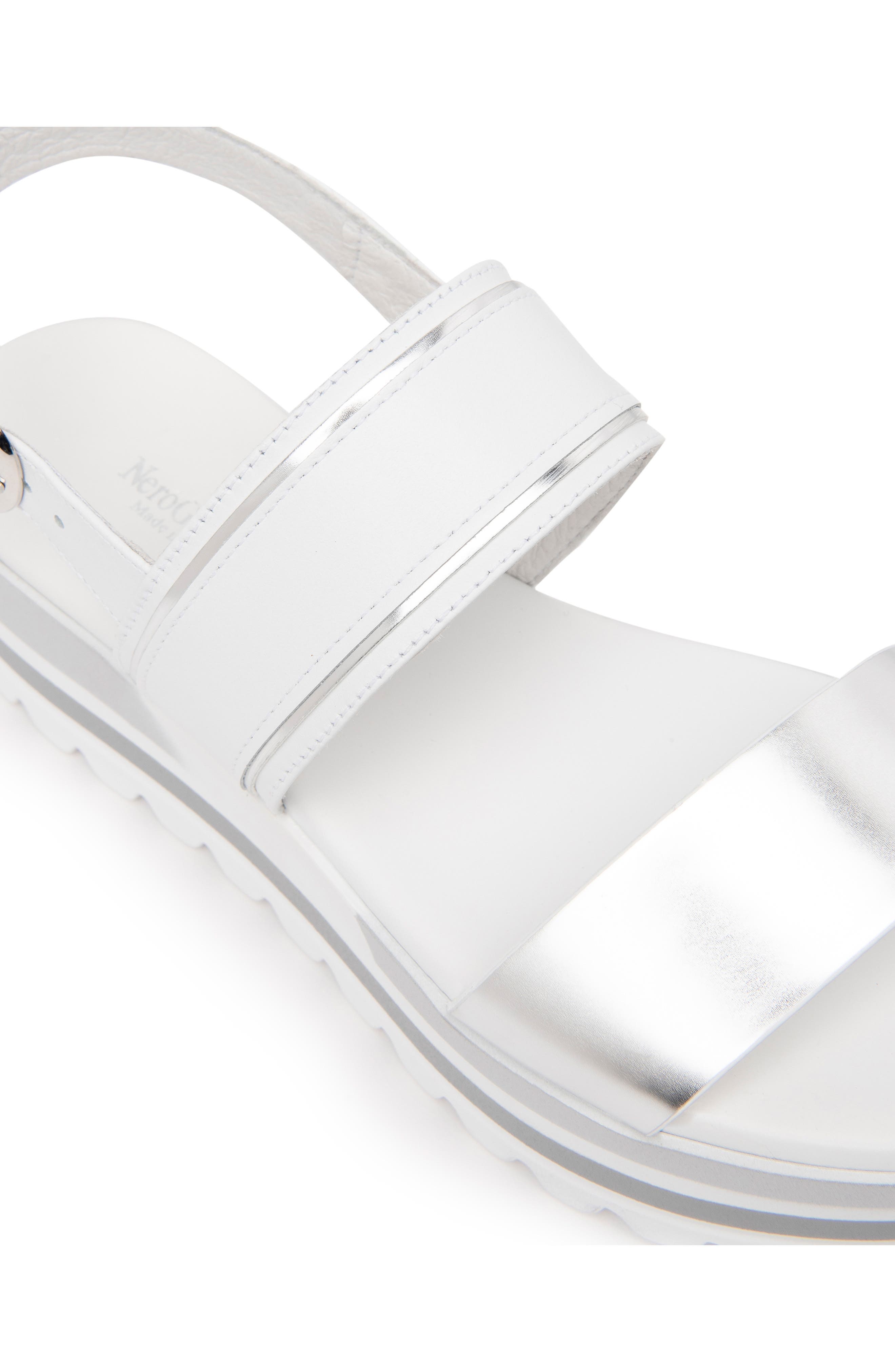 NeroGiardini Double-Band Platform Slingback Sandal, Alternate, color, 