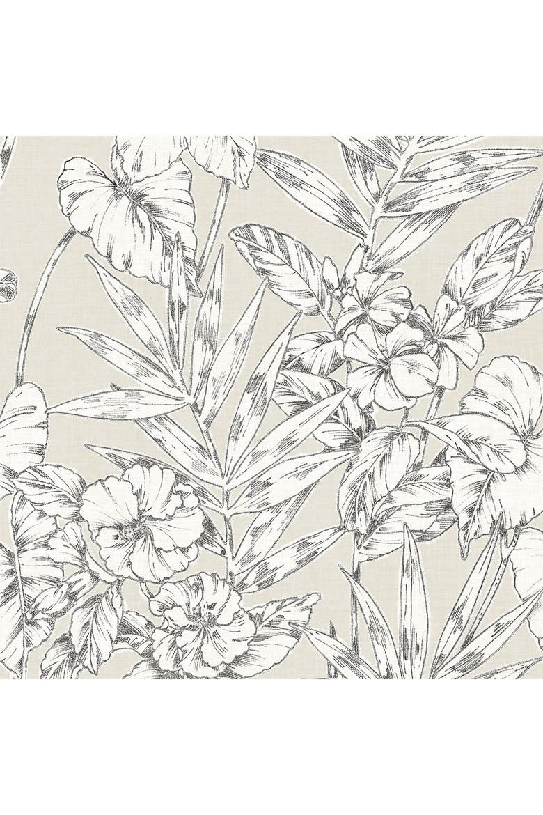 Grey Cayman Peel & Stick Wallpaper, Alternate, color, NEUTRAL
