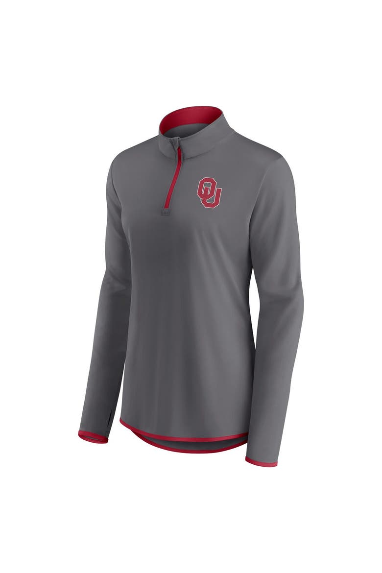 Women's Fanatics Branded  Gray Oklahoma Sooners Corner Quarter-Zip Top, Alternate, color, Gray