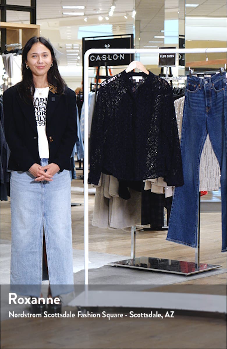 Band Collar Lace Button-Up Shirt, sales video thumbnail