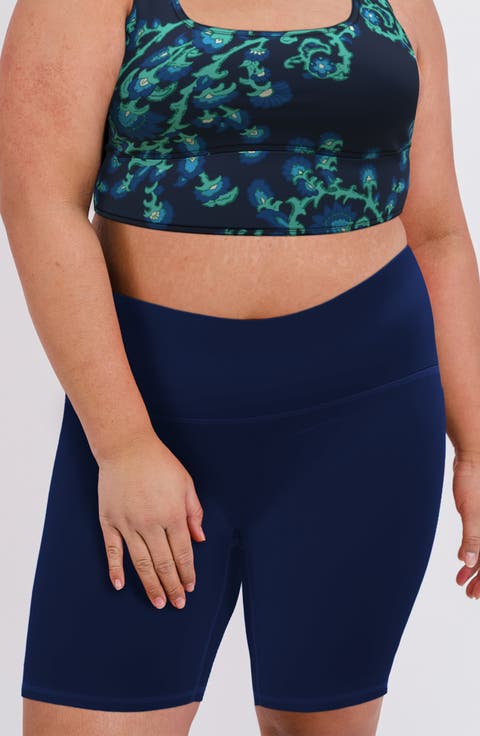 Plus Size Tummy Control Long Bike Swim Shorts