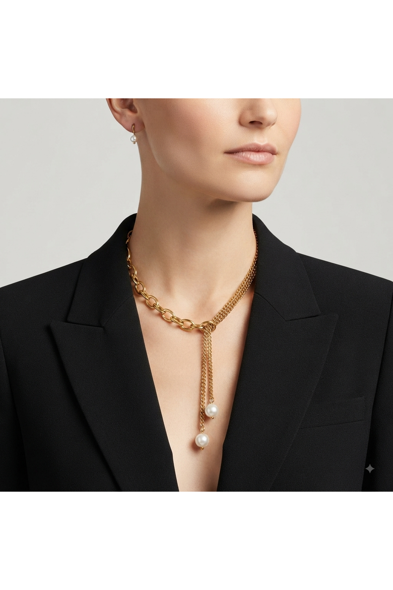 Bailey Pearl Lariat Necklace, Alternate, color, Gold & White Pearl