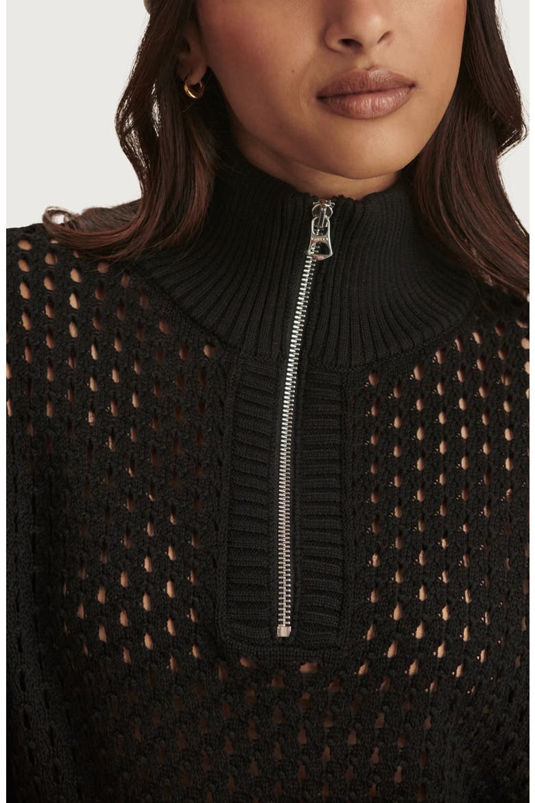 Gaines Half Zip Sweater, Alternate, color, BLACK