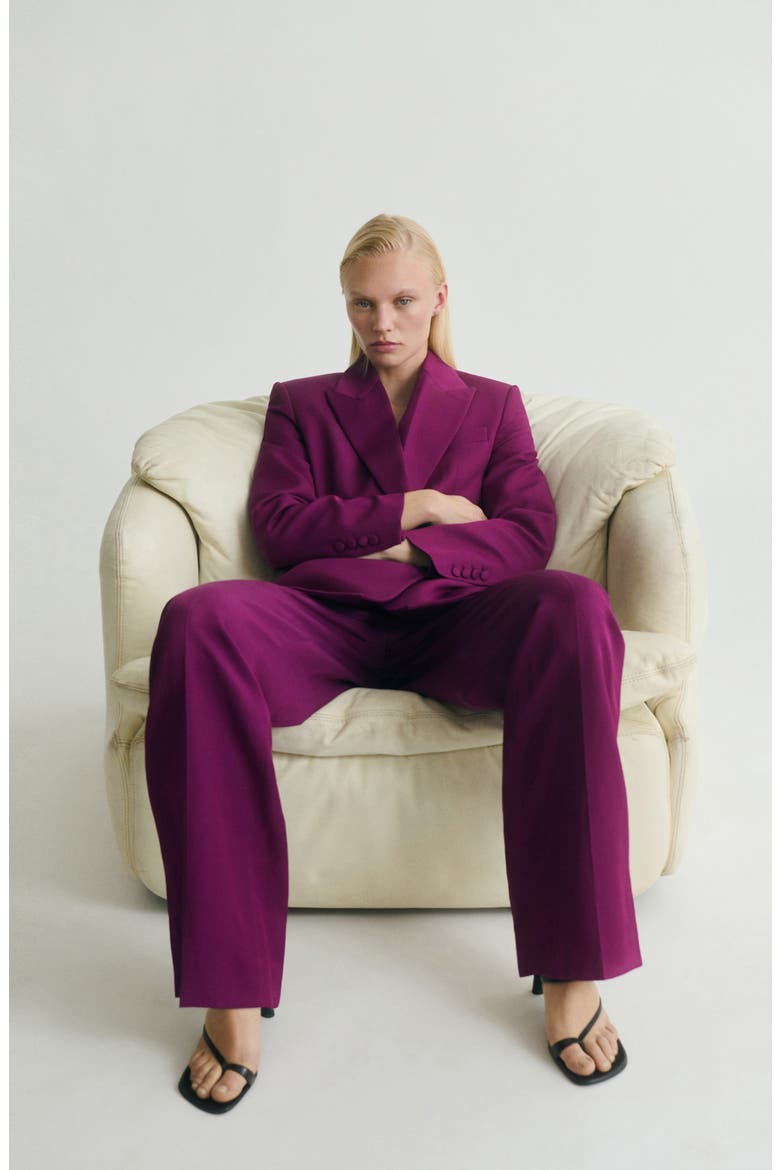 Straight Leg Suit Trousers, Alternate, color, FUCHSIA