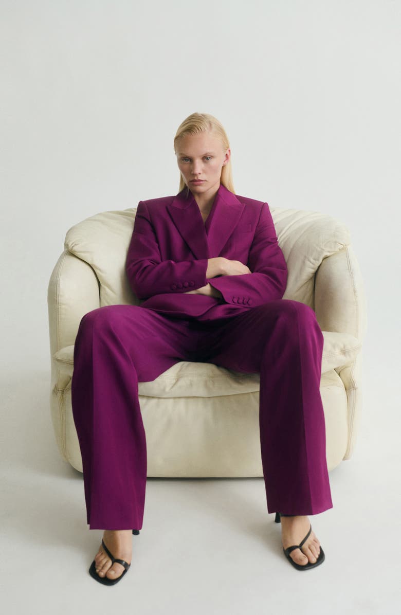 MANGO Straight Leg Suit Trousers, Alternate, color, Fuchsia