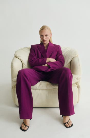 Straight Leg Suit Trousers