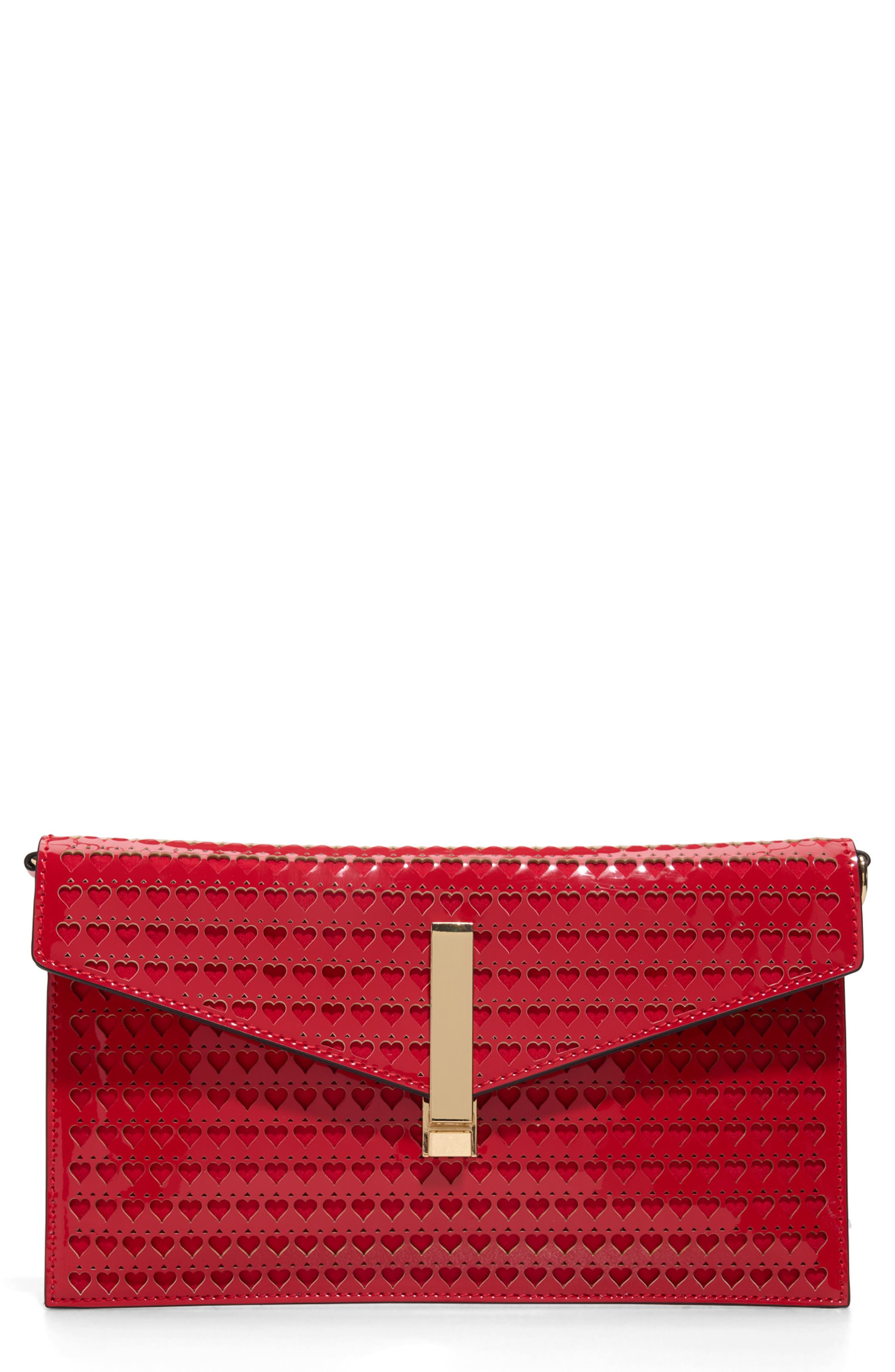ALDO Love Clutch, Main, color, Red