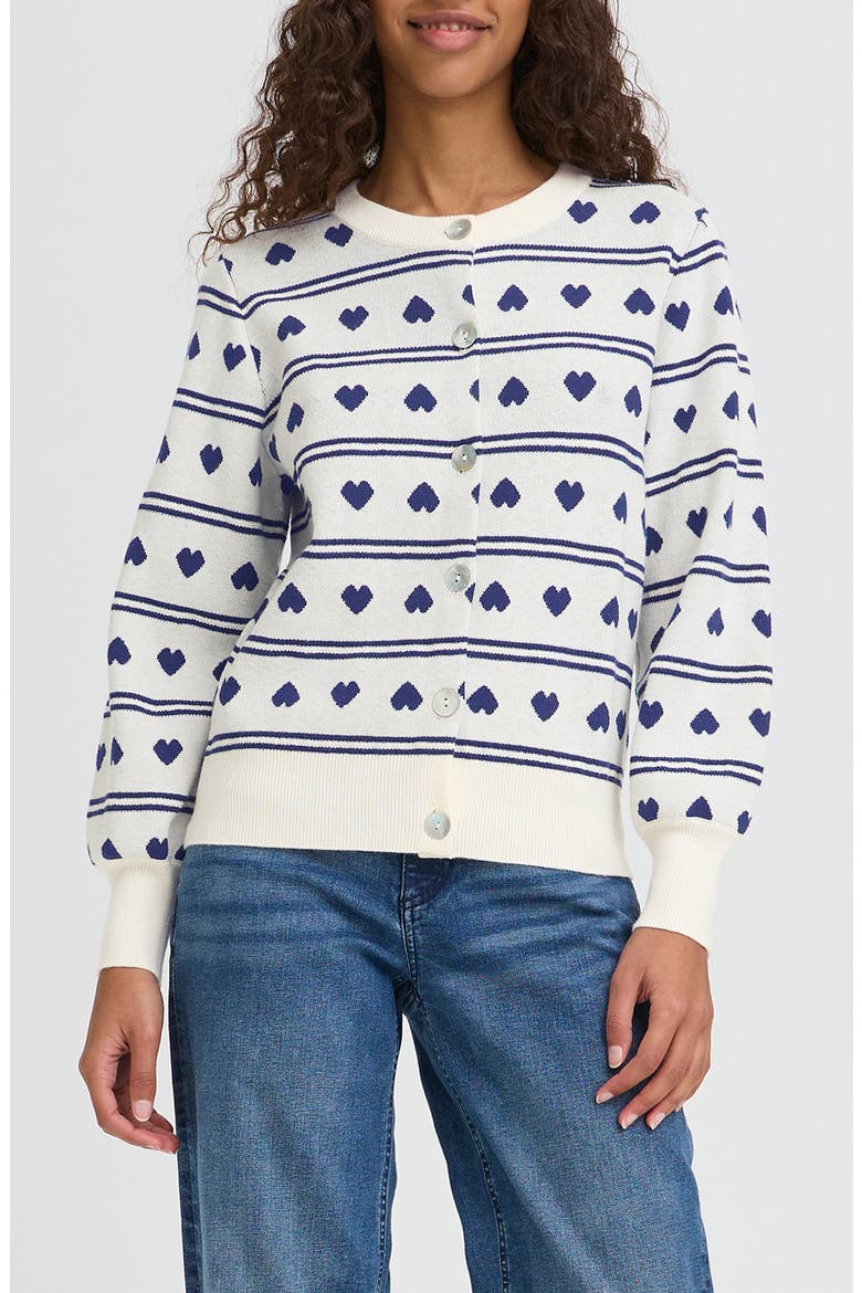 Ihbrielle Cardigan, Main, color, BIRCH W BLUE PRINT