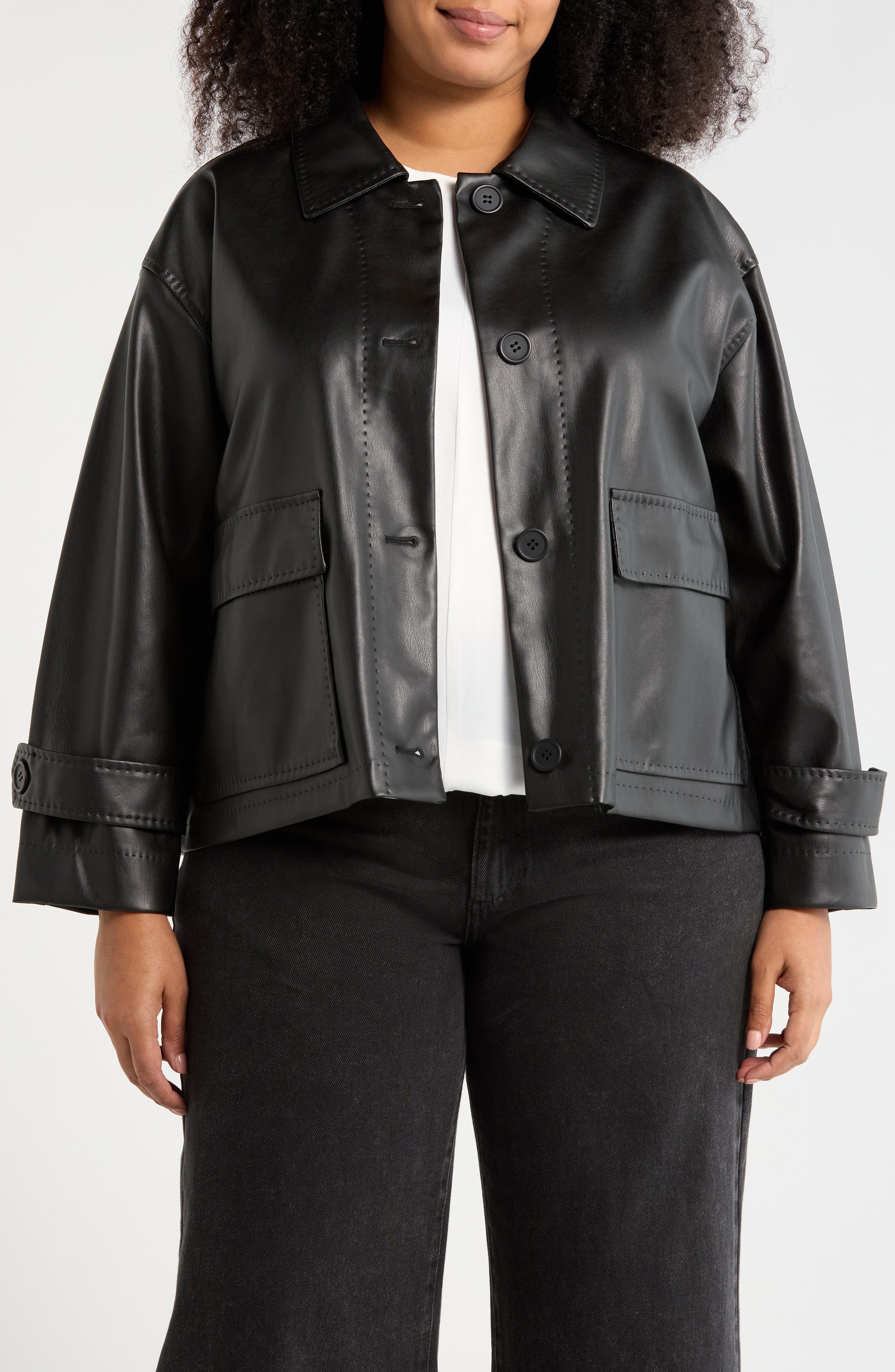 MAX STUDIO Faux Leather Jacket