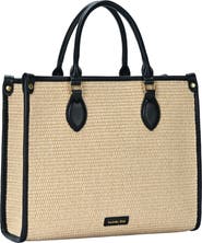 Rachel Zoe Raffia Contrast Tote Bag