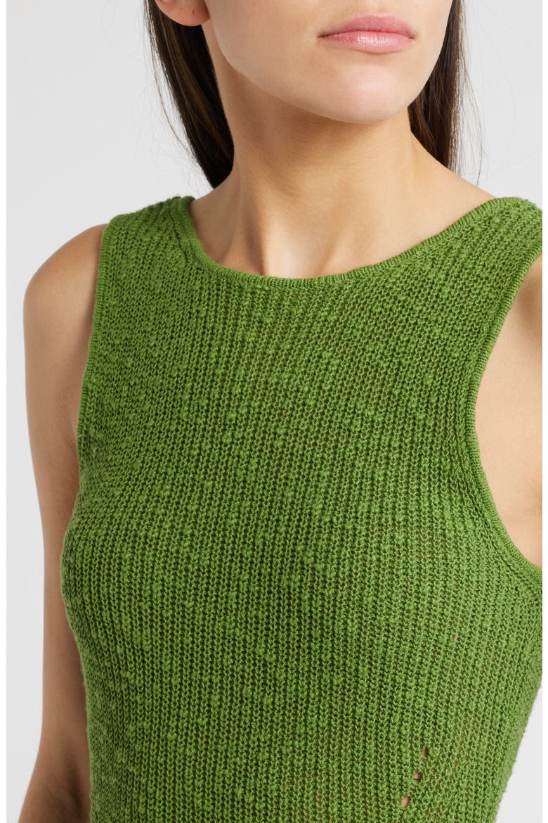 Rylee Sleeveless Fringe Hem Sweater Dress, Alternate, color, BANANA PALM